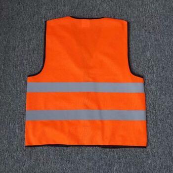 反光衣交通夜间骑行安全警示工地反光马甲反光条 120克无口袋橙色马甲