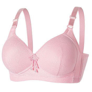 全罩杯聚拢型调整型收副乳大码薄款文胸罩女无钢圈虾粉一件装38c3885