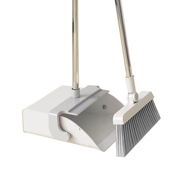 标燕【白色两件套】扫地簸箕加密软刷毛挂齿设计塑料扫地扫帚畚箕