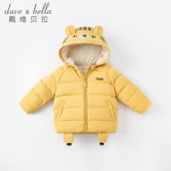 davebella戴维贝拉童装2021冬季儿童轻薄上衣男女童卡通保暖外套洋气DBX19288小老虎120cm