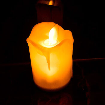 led仿真电子斜口波浪蜡烛灯婚礼卧室生日浪漫派对七夕情人节摆摊 泪面