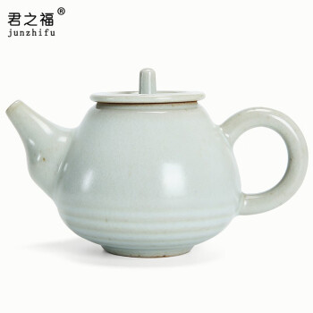 君之福 汝窑茶壶陶瓷手工泡茶器 稻草烧单壶功夫茶具开片汝瓷家用小茶壶