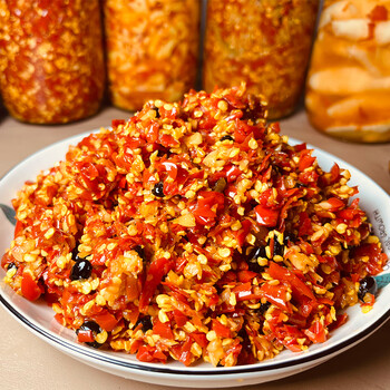 菜欢欢广西特产小米辣辣椒酱纯手工制作豆豉无添加特辣剁椒酱剁椒辣椒