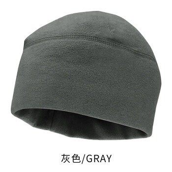 秋冬抓绒帽子骑行帽战术加厚男士户外保暖防风抓绒帽子灰色均码