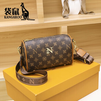 袋鼠kangaroo支持国货袋鼠女包包2022新款潮时尚百搭真牛皮单肩斜挎包