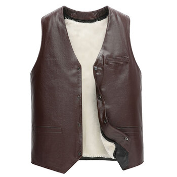 保暖防寒领导马甲背心羊毛马甲男皮毛一体牛皮坎肩中老年爸爸真皮保暖