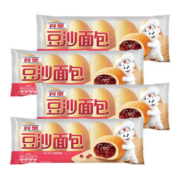宾堡 bimbo 豆沙馅夹心面包 170g*4包