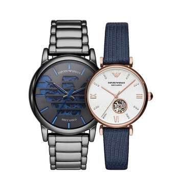 armaniarmani阿玛尼手表情侣一对 时尚机械表腕表eatz025 蓝色 43mm