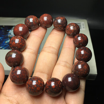 火星红伊丁陨石老型手串 精品天宝石文玩高磁能量佛珠圆珠手链男女款