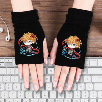 手套钟离魈刻晴动漫火影忍者龙珠男女秋冬二次元露指半指原神达达利亚