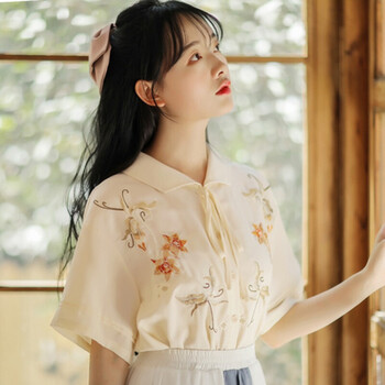 流彗五四青年民国风女装汉素服小个子刺绣日常改良旗