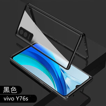 vivovivo v2156a手机壳y76s金属双面玻璃磁吸壳透明全包保护套5g vivo