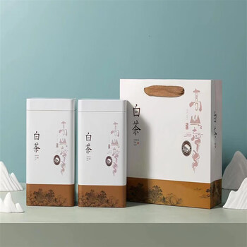 lewzbu500克一斤安吉白茶空罐新款茶叶罐包装罐铁罐子铁盒礼品盒30套