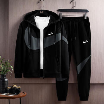nike 耐克男装2022秋季新款男士休闲套装连帽外套裤子男跑步健身服