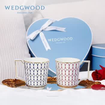 Wedgwood玮致活金粉年华马克对杯骨瓷杯子限定心形礼盒杯子咖啡杯生日礼物 图片价格品牌报价 京东