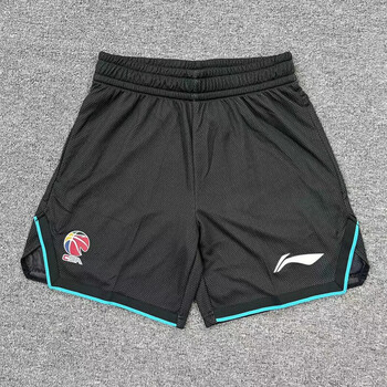 李宁liningcba赞助男篮球员版运动短裤篮球训练速干透气运动裤黑色l