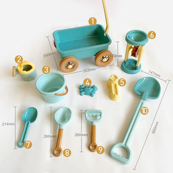 桶套装海边儿童男女孩戏水挖沙铲子工具和桶沙滩玩具莫兰迪配色10件套