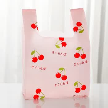 圣垛山网红水果菠萝香蕉牛油果图案可爱打包袋商用装外卖的袋子一次性