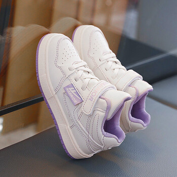 回力儿童女童鞋子高帮运动鞋2023春秋新款跑步休闲小白鞋女孩板鞋米紫