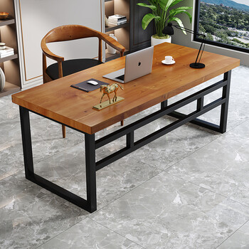 实木书桌台式电脑桌简约办公桌老板桌子家用卧室写字书法工作台长80宽