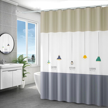 浴室浴帘隔断卫生间防霉套装免打孔门帘子挂帘高档防水布洗澡窗帘