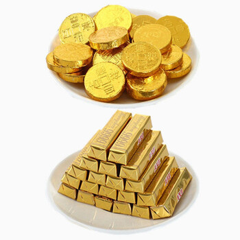 金币金元宝金条巧克力批发250g散装结婚喜糖果小零食 金币1斤 金条1斤