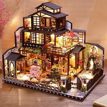 我の屋l21 我屋diy小屋古都望月手工日式和风大别墅建筑古镇房子玩具木制3d立体拼图创意八音盒生日礼物男女友老婆朋友 行情报价价格评测 京东