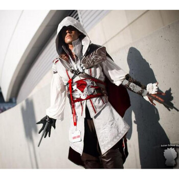 刺客信条衣服现货cosplay服装 cos男装刺客信条2白色男套装 白色男
