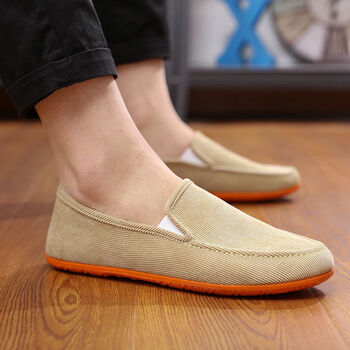 夏季透气男鞋老北京帆布鞋男韩版豆豆鞋子休闲鞋驾车懒人鞋男布鞋 199