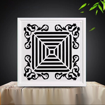 大功率吊顶吸顶排气扇300300白色精雕回型50瓦石膏板pvc塑料板木吊顶