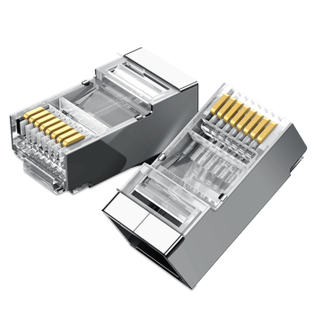 唄硶nw111 cat6千兆rj45金屬連接頭 6類六類屏蔽網線水晶頭 10個裝