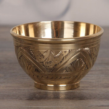 功夫茶杯品茗杯单茶碗小单杯茶盏金属铜杯工夫茶具杯子小茶杯25ml酒杯