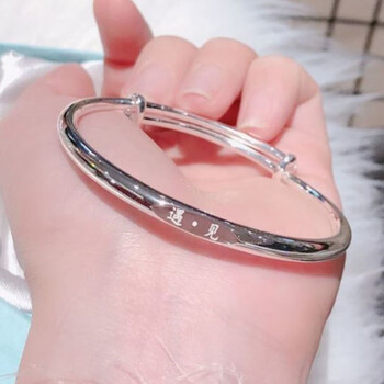 专柜三生花手镯女s9999足银镯子森系小清新银饰送女友 l81-遇见