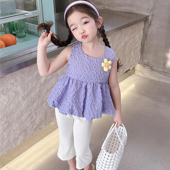 迪凡熊一岁宝宝吊带套装韩版时尚女童夏装可爱洋气中小童童装小女孩