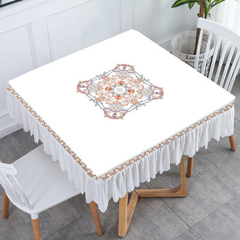 正方形桌布格子方桌桌布防滑防水正方形餐桌茶几书北欧网红家用客厅