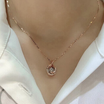 艾朵唯520礼物送男女友18k金求结婚灵动钻石项链 钻石戒指裸钻戒 玫瑰