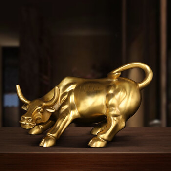 铜师父全铜牛摆件 华尔街铜牛牛气冲天生肖牛 家居办公室开业礼品
