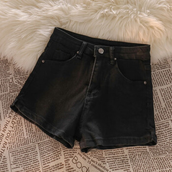 短裤品质真叫好浅蓝色牛仔短裤女夏季韩系修身显瘦辣妹热裤潮黑色m