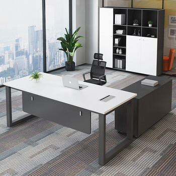 擎宅老板桌办公桌现代简约单人班台办公室经理主管桌椅组合1608米老板