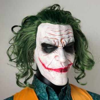 男希斯莱杰人脸cos万圣节恐怖吓人乳胶头套全脸搞怪成人北极象 白脸
