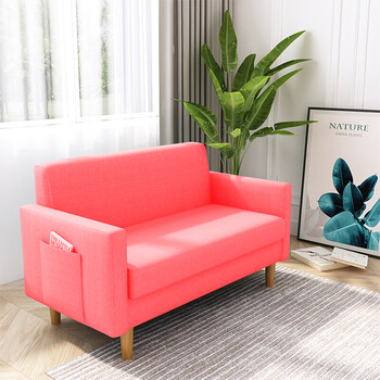 小户型卧室双人沙发北欧布艺客厅出租房服装店现代简约单人沙发椅深