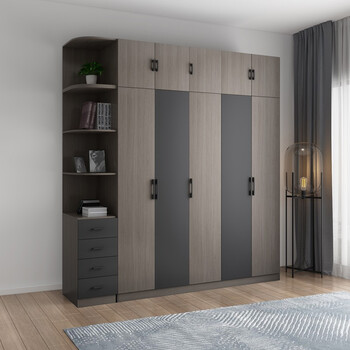 墨绩   衣柜推拉门两门简约现代卧室组装三四五门收纳整体4门趟门大衣