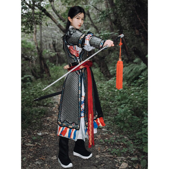 古装盔甲将军百炼铸甲明制直身锁子甲中国甲胄古代铠甲盔甲金银格斗