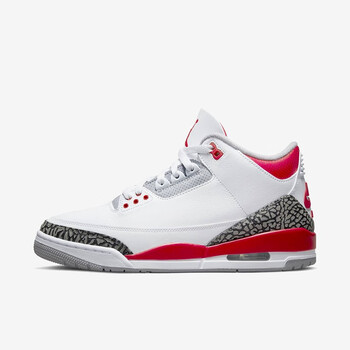 耐克 nike air jordan 3 aj乔3 火焰红 白红 男女同款复古 篮球鞋 dn