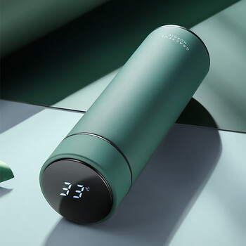 智能保温杯女士高颜值男便携保冷水杯子生日纪念日礼物森林绿450ml