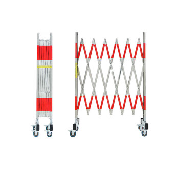 芳东 不锈钢伸缩围栏户外施工学校医院商场安全防护可移动警戒隔离栏折叠栅栏/红色加厚款带轮高1.2米长3米