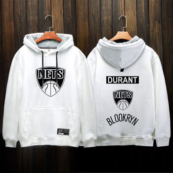 篮网大标杜兰特组合连帽卫衣白色 s