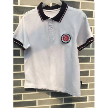 紫晶麟苏州外语学校常熟校服短袖polo苏外校服男女款含绣标套装 白色