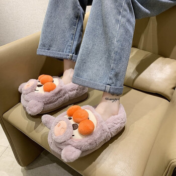 女生拖鞋冬季可爱毛毛冬天室内居家拖鞋男女情侣可爱毛绒小猪家居保暖
