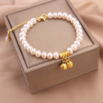 周大福(chow tai fook)999硬金520情人节两世欢珍珠手链女手串三八节